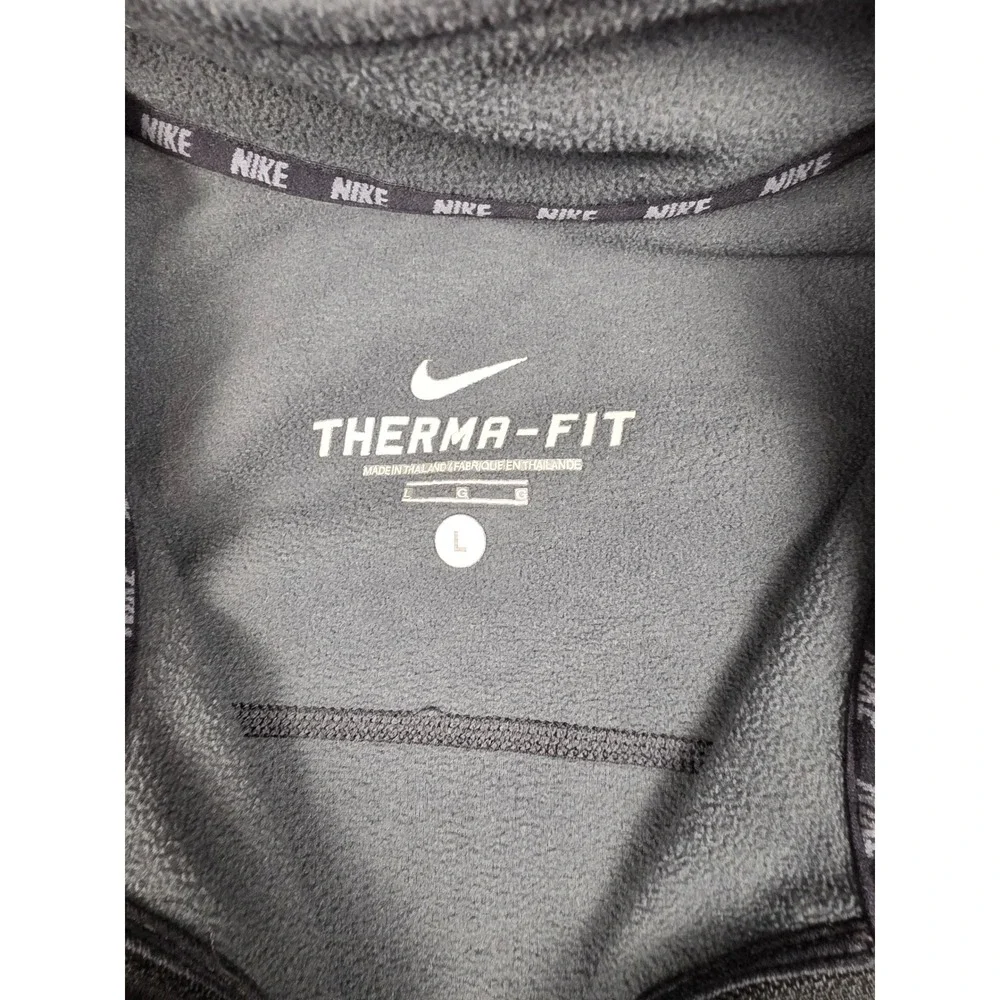 Nike Therma-Fit Quarter Zip Pullover Mens Large Gray Fleece 418343-060